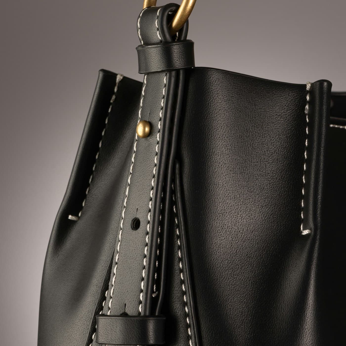 Noir Arc Handle Handbag