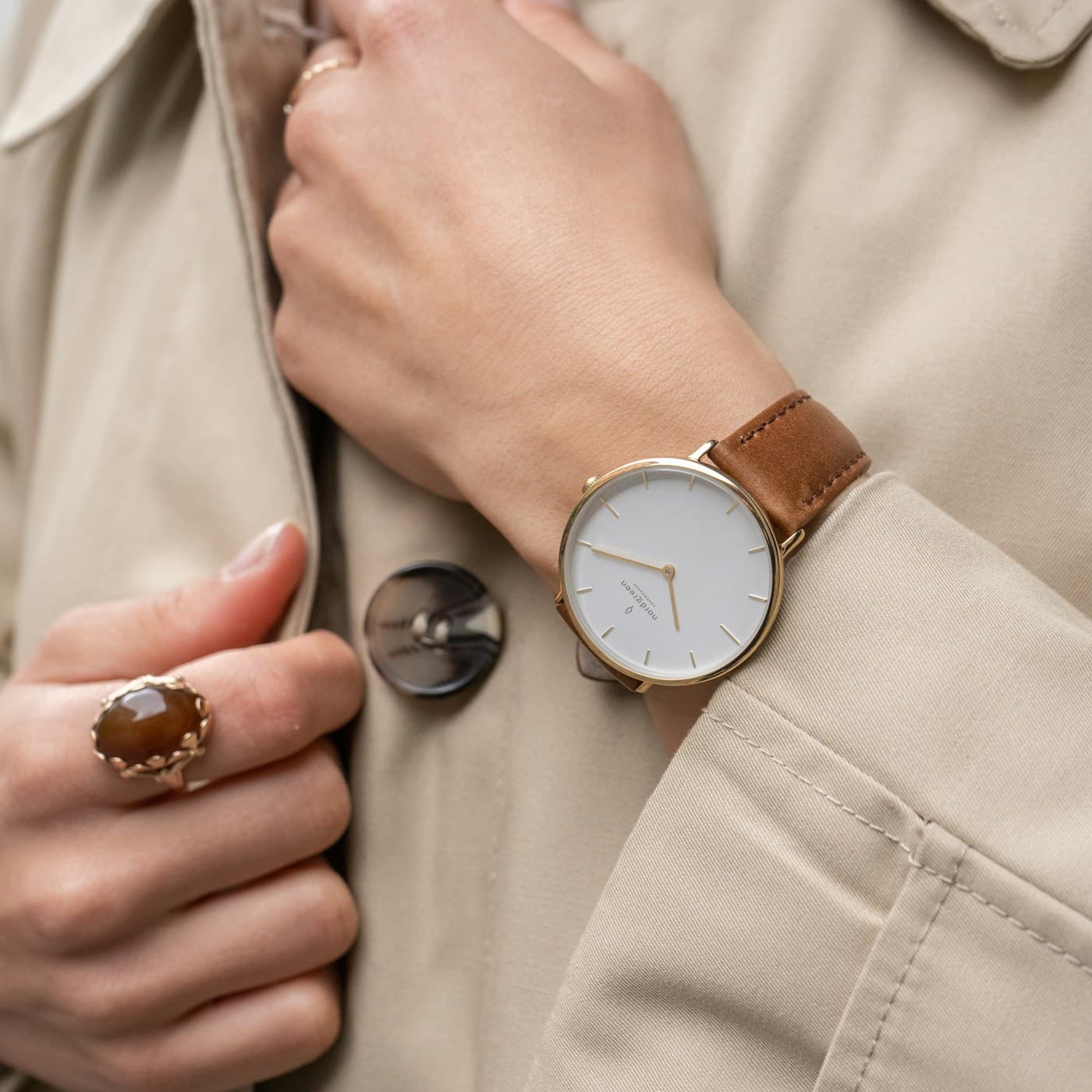 Cognac Minimal Dress Watch